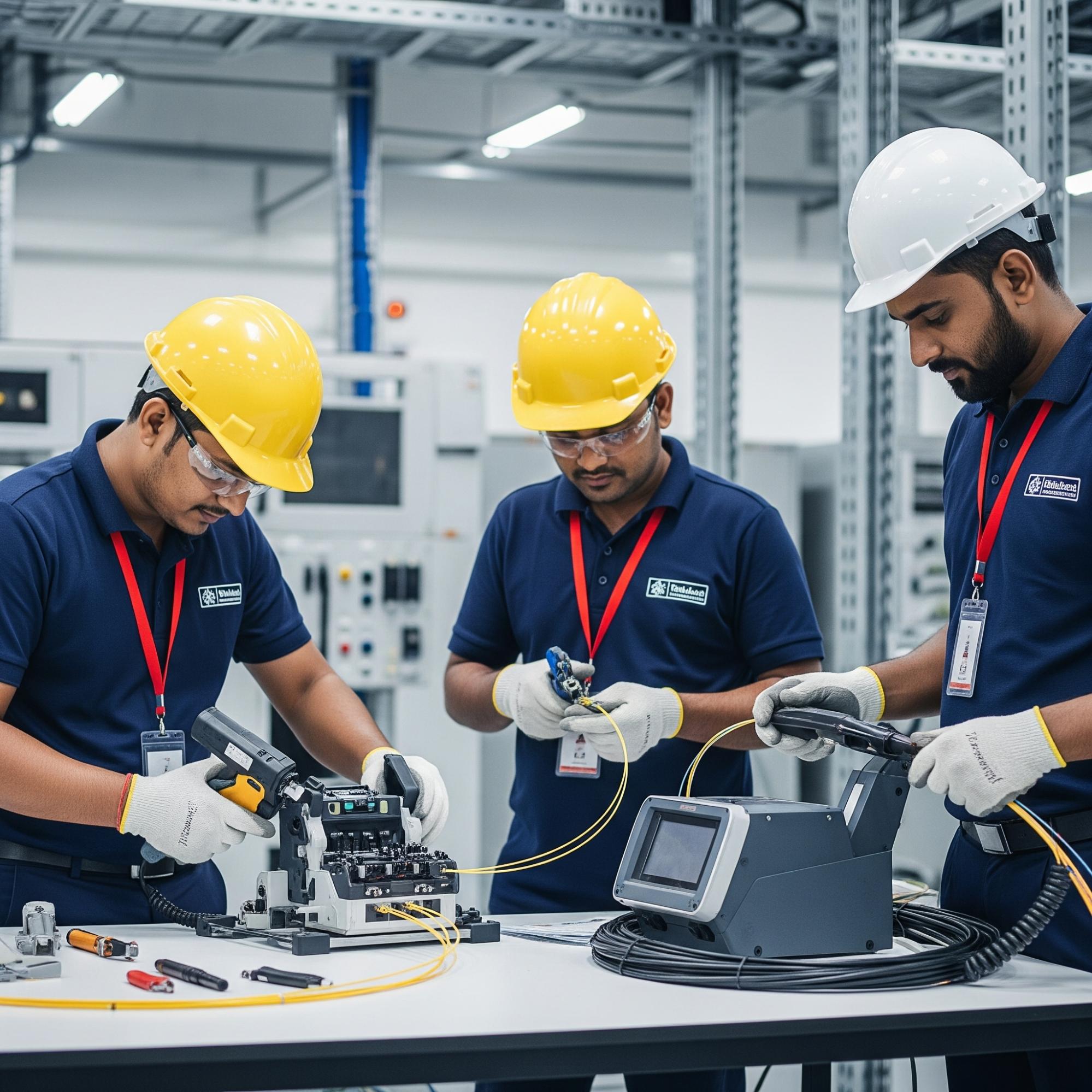 Blowing Splicing of Optical Fiber Cables
